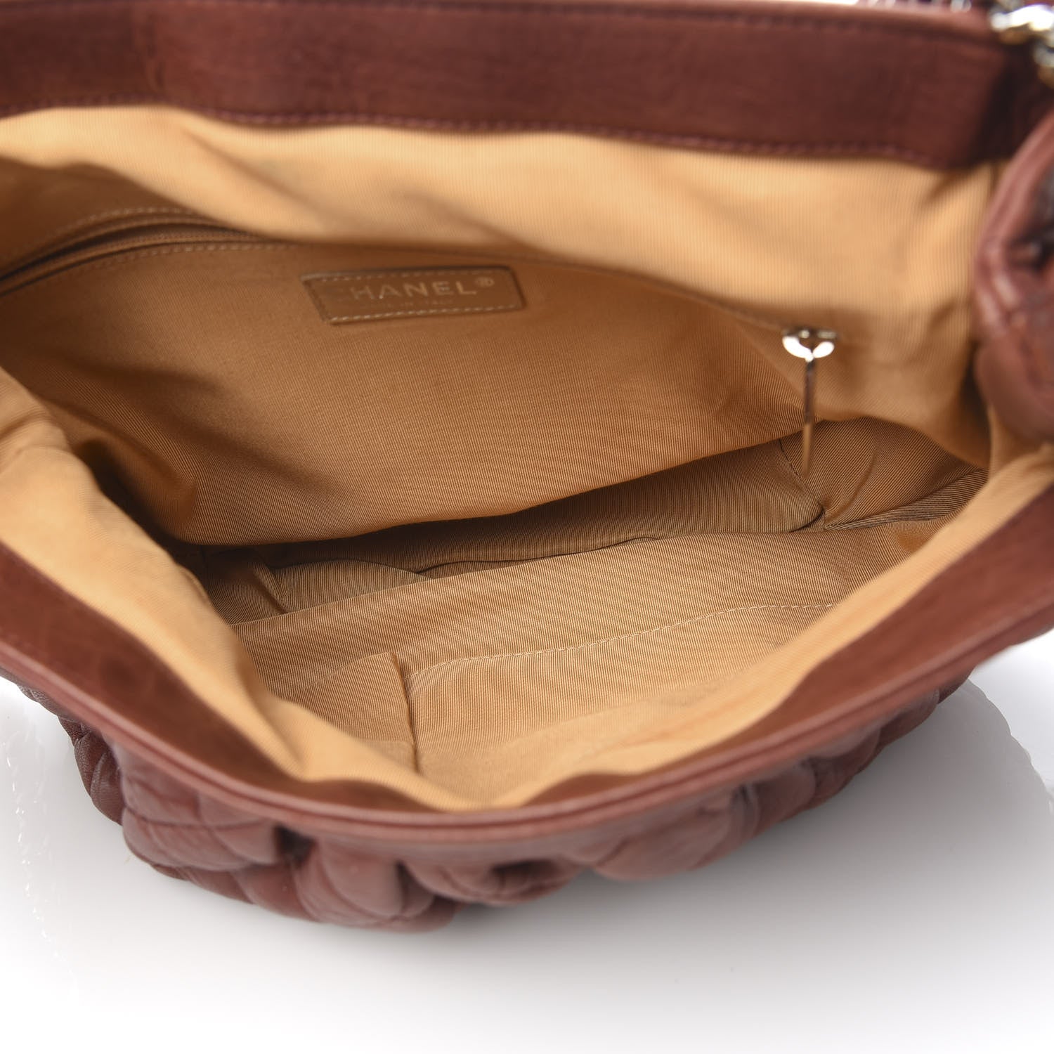 Chanel Washed Lambskin Quilted Medium Chain Around Messenger Brown 5 of 10