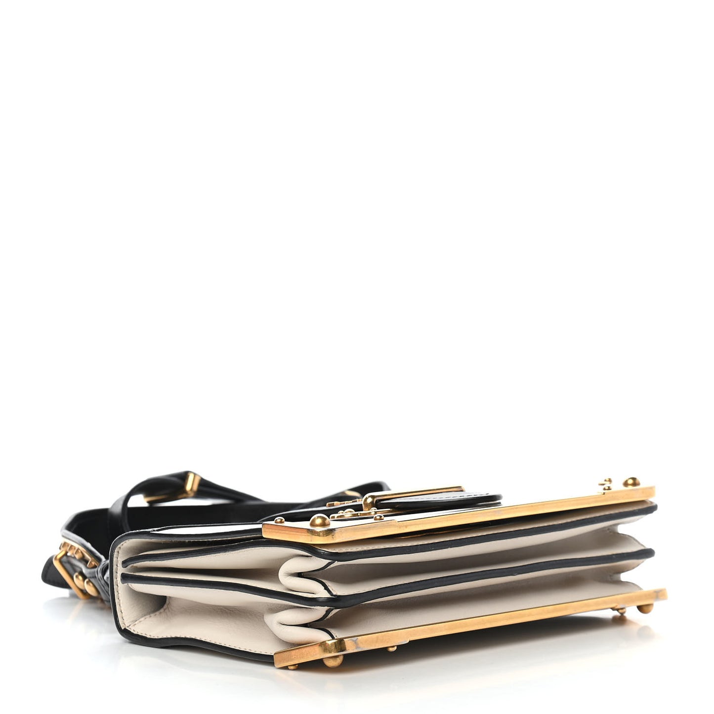 City Calf Saffiano Cahier Bag Talco Black