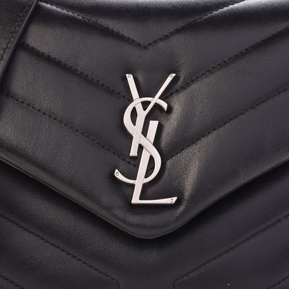 Saint Laurent Calfskin Y Quilted Monogram Small Loulou Chain Satchel Black 9 of 13