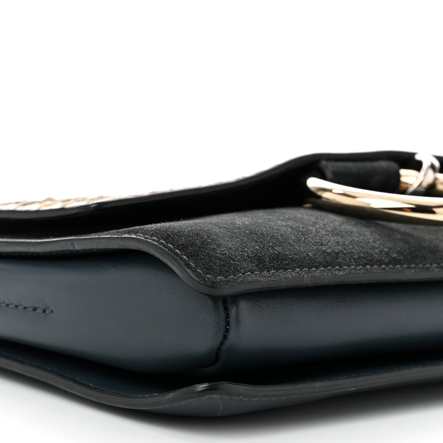 Python Calfskin Small Faye Shoulder Bag Blue
