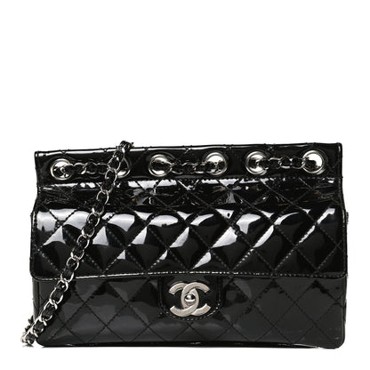 Chanel Patent Quilted Jumbo Diagonal CC Flap Black 1 of 12