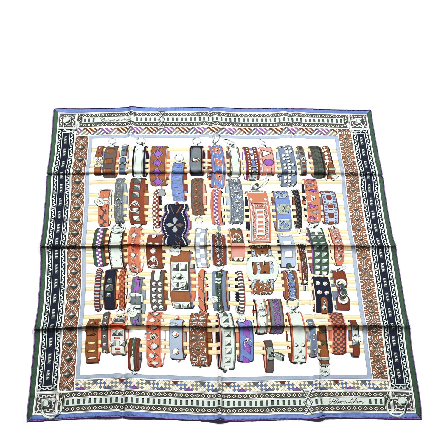 Hermes Silk Colliers de Chiens Scarf 90 1 of 5
