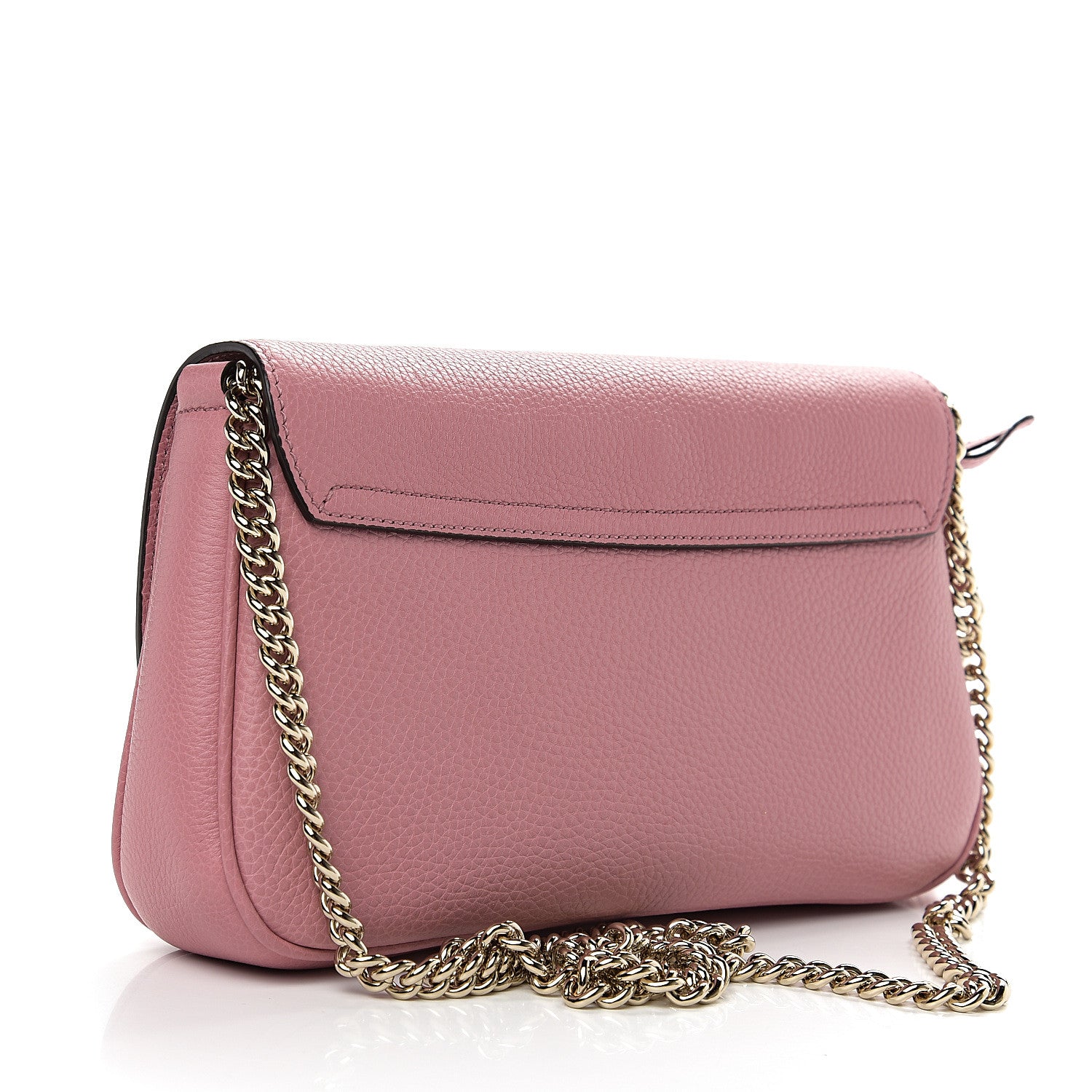Gucci Pebbled Calfskin Medium Soho Flap Crossbody Pink 2 of 9