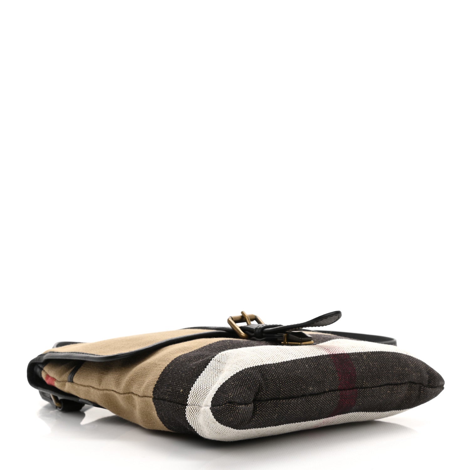 Burberry Canvas Mega Check Messenger Bag Black 4 of 9