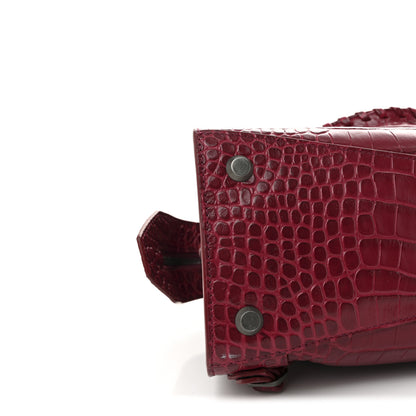 Balenciaga Calfskin Crocodile Embossed Neo Classic Silver Hardware S City Raspberry 8 of 9