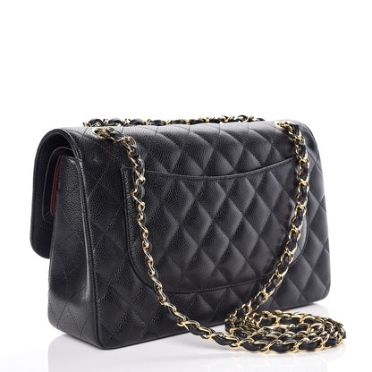 Chanel Caviar Quilted Jumbo Double Flap Black 3 of 10