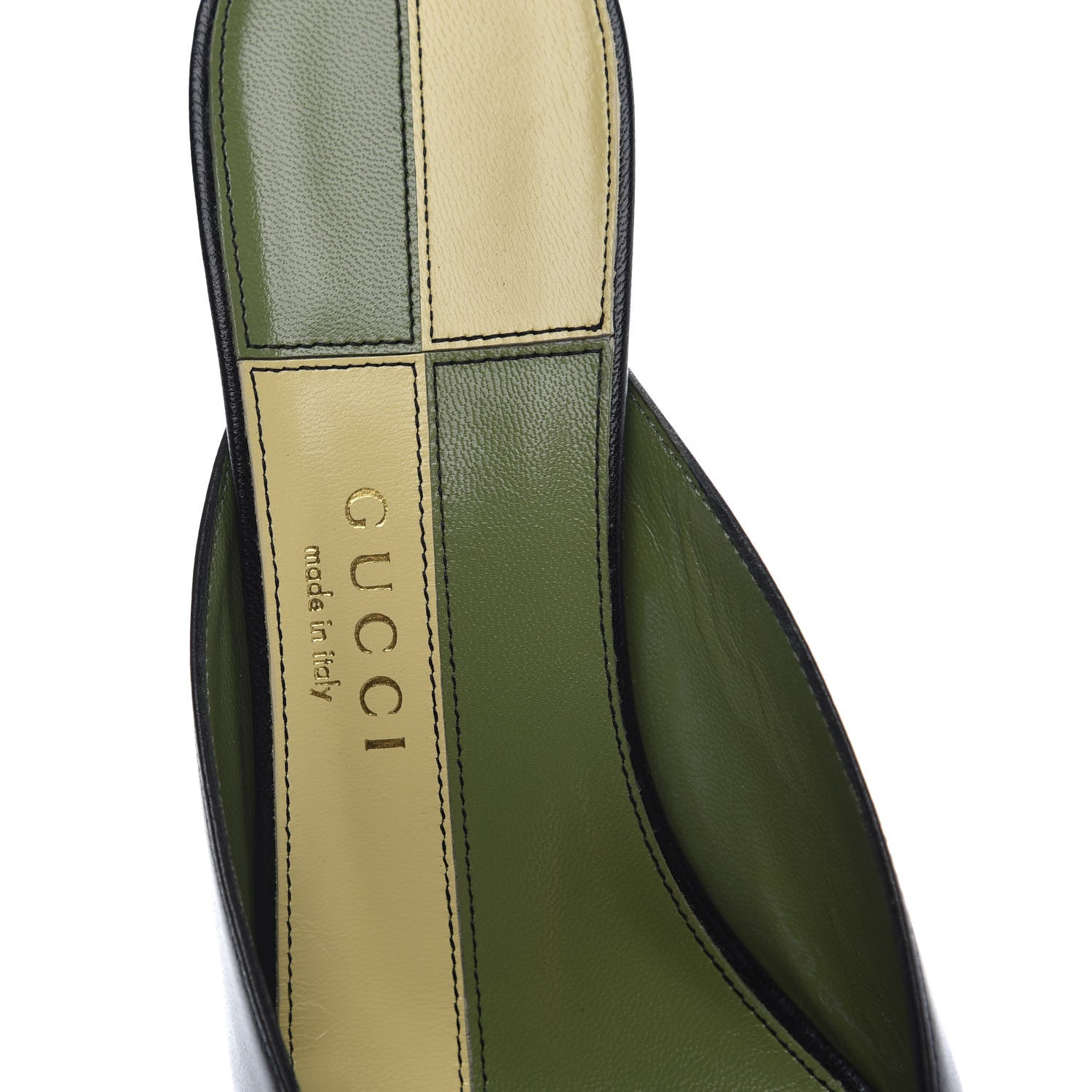 Gucci Malaga Kid Half Moon GG Square Toe Slide Sandals 37 Black 6 of 9