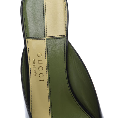 Gucci Malaga Kid Half Moon GG Square Toe Slide Sandals 37 Black 6 of 9