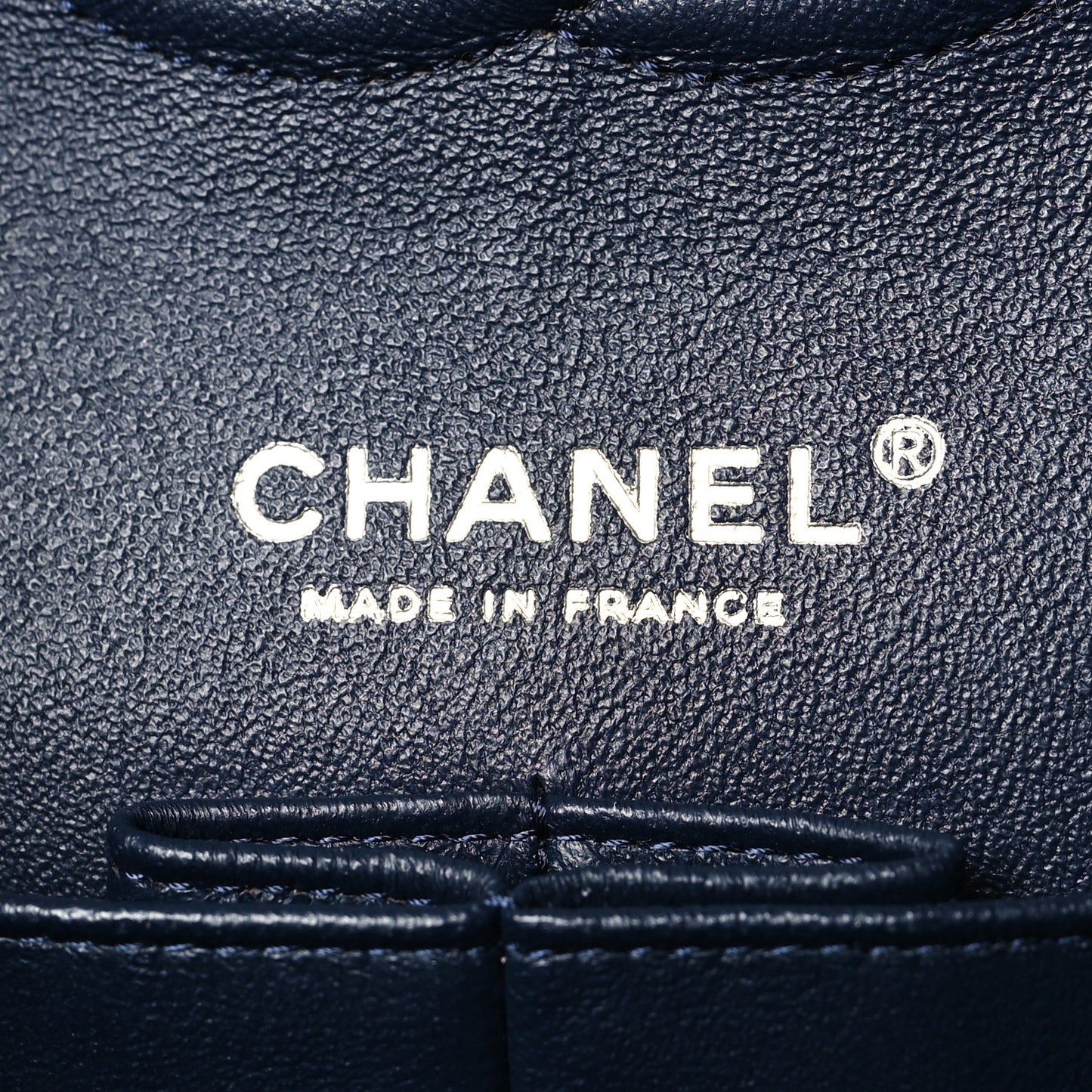 Lambskin Quilted Medium Double Flap Navy