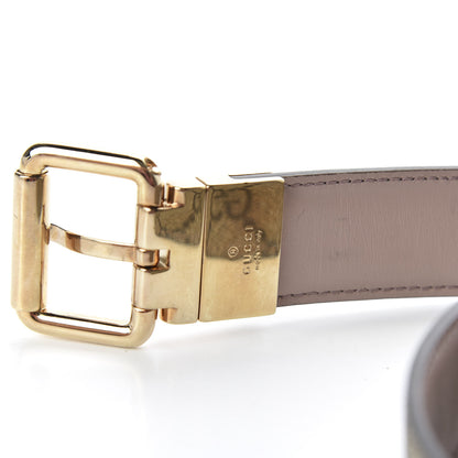 Gucci Selleria Calfskin GG Supreme Monogram Reversible 30mm Belt 95 38 Dark Cipria Beige Ebony 3 of 5