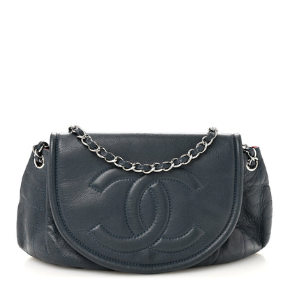 Chanel Caviar Large Half Moon Flap Navy 1 of 12