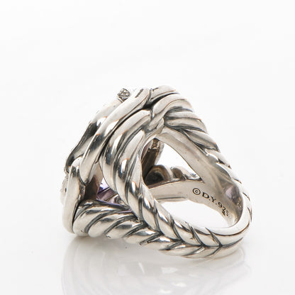 David Yurman Sterling Silver Amethyst 14mm Labyrinth Ring 53 6.5 3 of 5