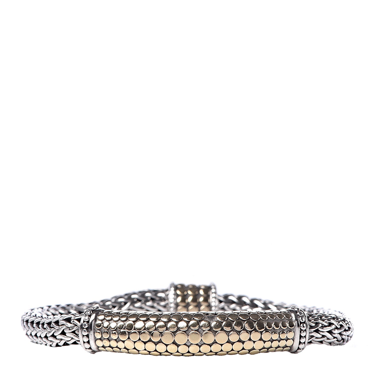 John Hardy Sterling Silver 18K Yellow Gold Dot Station Classic Chain Bracelet 2 of 10