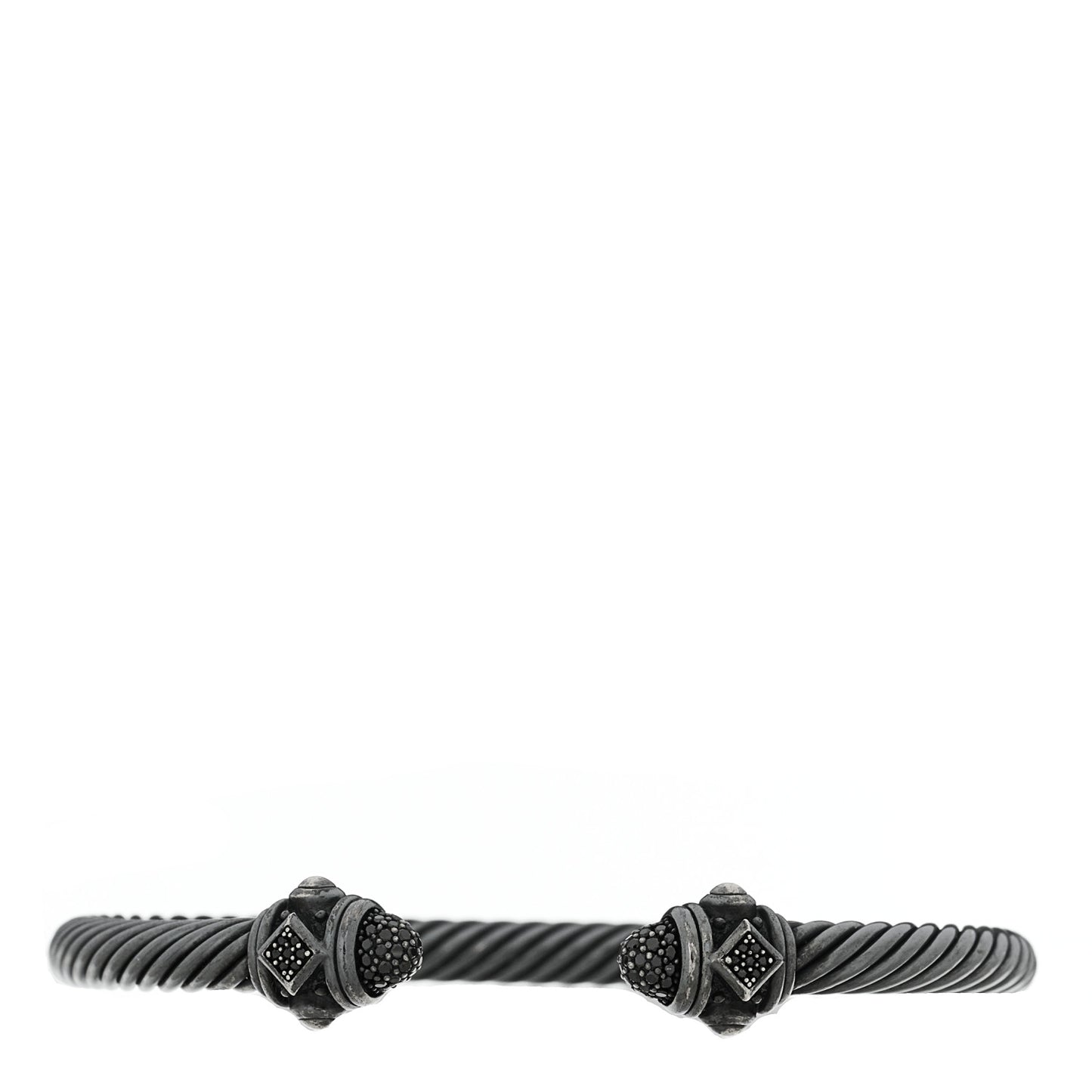 Darkened Sterling Silver Black Diamond 5mm Renaissance Bracelet