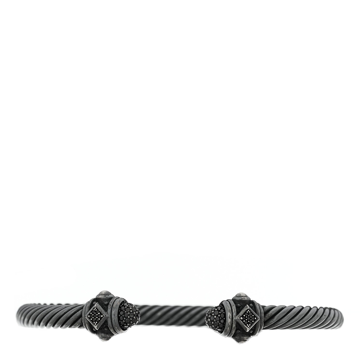 David Yurman Darkened Sterling Silver Black Diamond 5mm Renaissance Bracelet 1 of 3