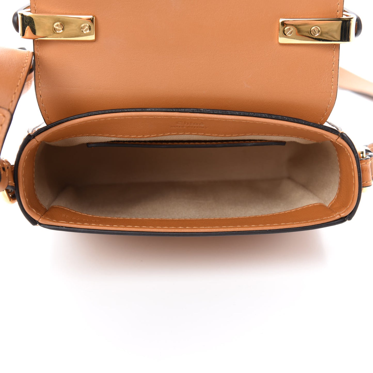 Calfskin Crocodile Embossed Mini C Double Carry Autumnal Brown