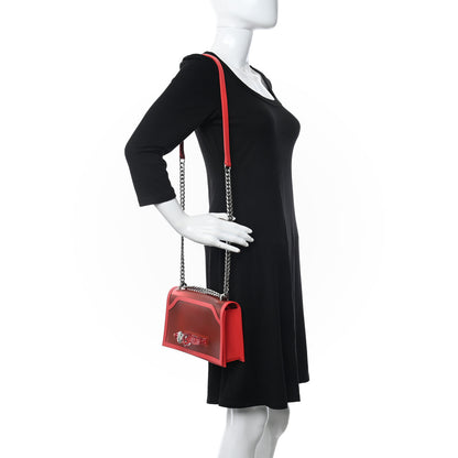 Alexander McQueen Calfskin Polyurethane Jeweled Knuckle Satchel Red 2 of 9