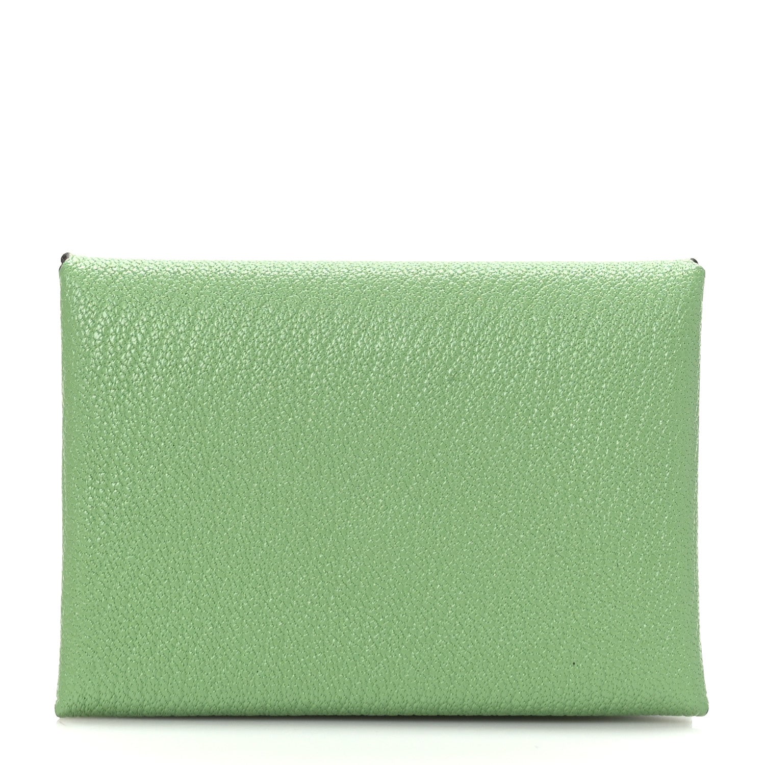 Hermes Chevre Mysore Verso Calvi Duo Card Case Vert Criquet 1 of 11