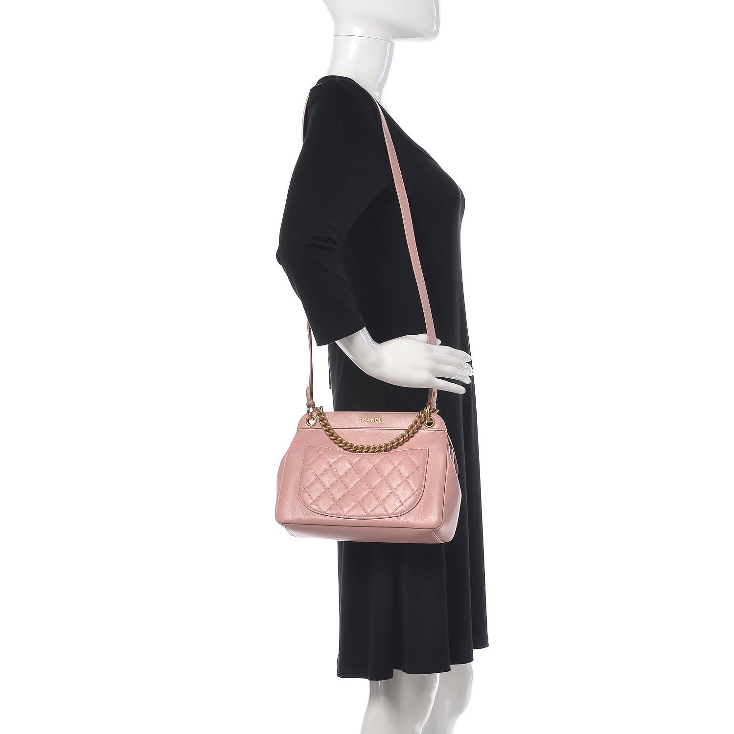 Chanel Lambskin Quilted Curved Flap Pink 2 of 11
