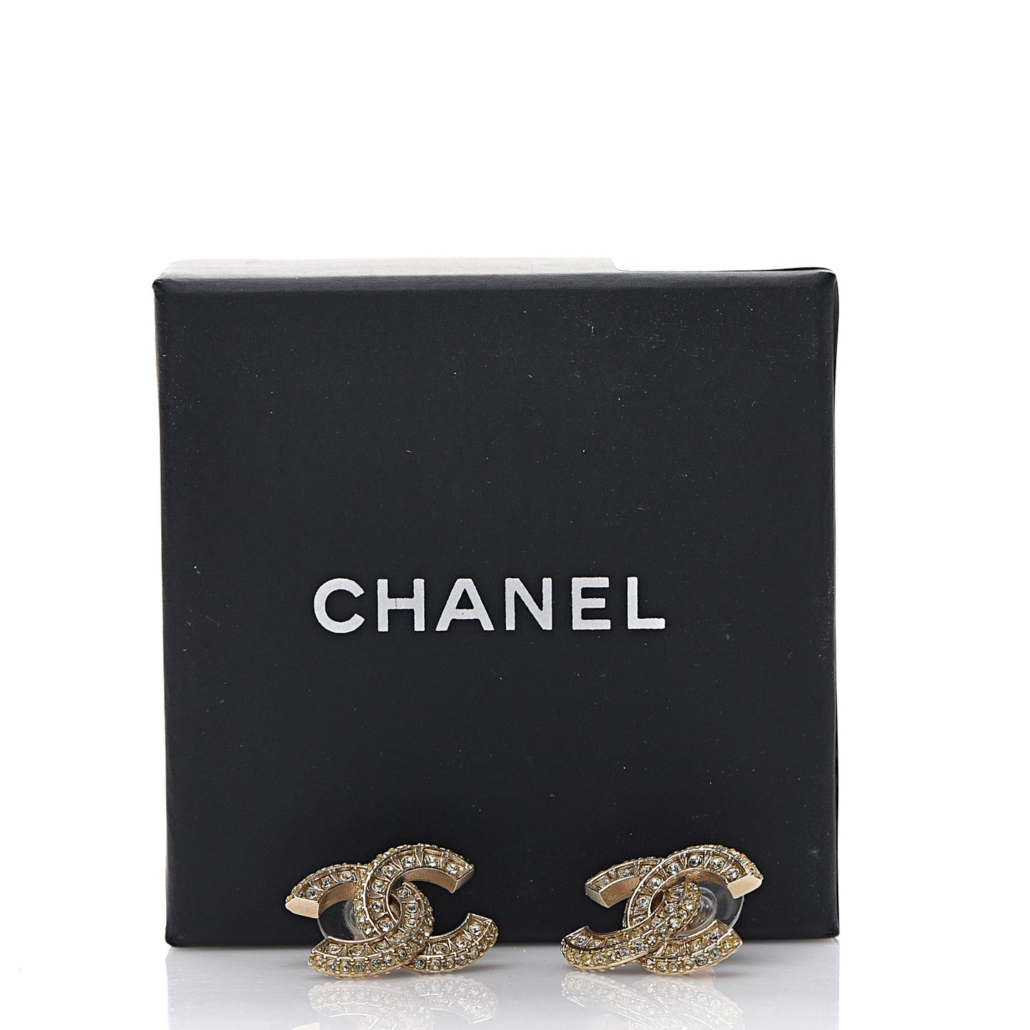 Crystal Timeless CC Earrings Light Gold
