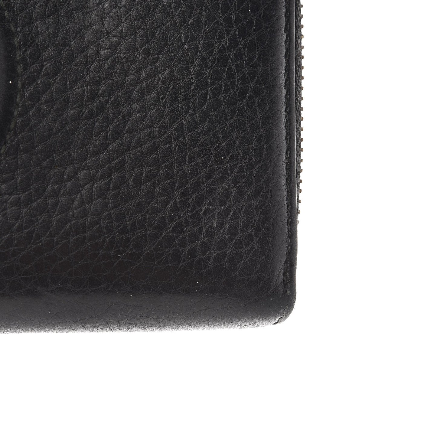 Pebbled Calfskin Soho Zip Around Wallet Black