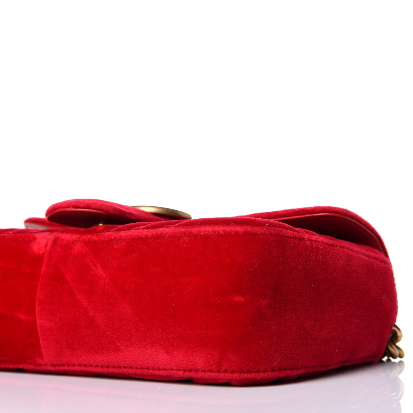 Velvet Matelasse Mini GG Marmont Shoulder Bag Hibiscus Red