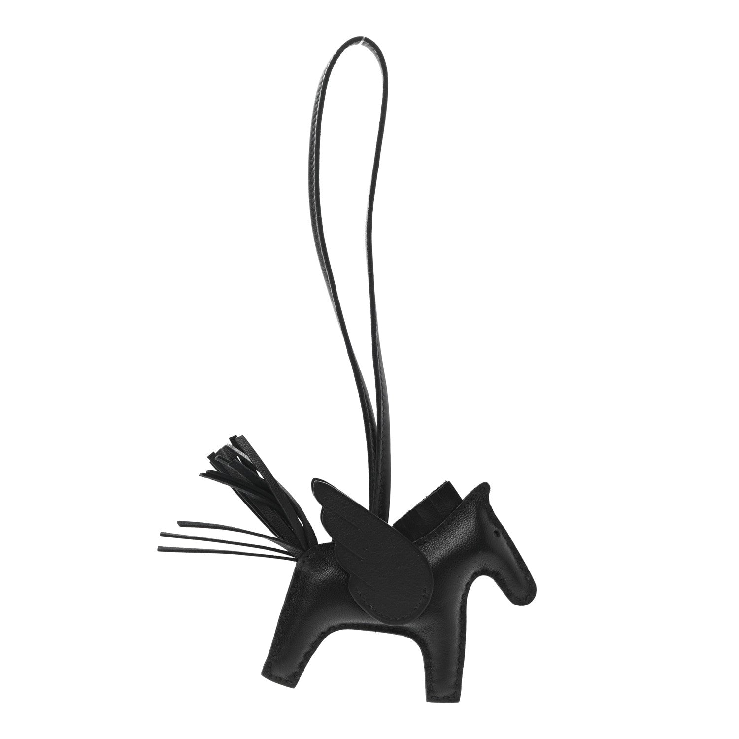 Hermes Milo Lambskin Grigri Rodeo Pegase Horse Bag Charm PM So Black 1 of 5