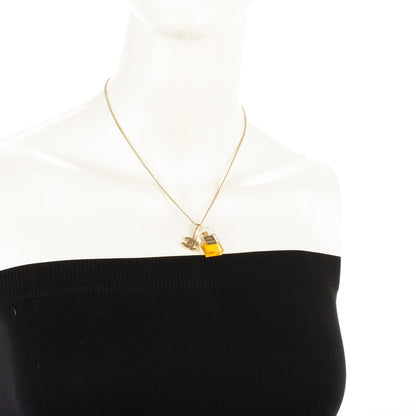 Chanel N°5 Perfume CC Necklace Gold 2 of 5