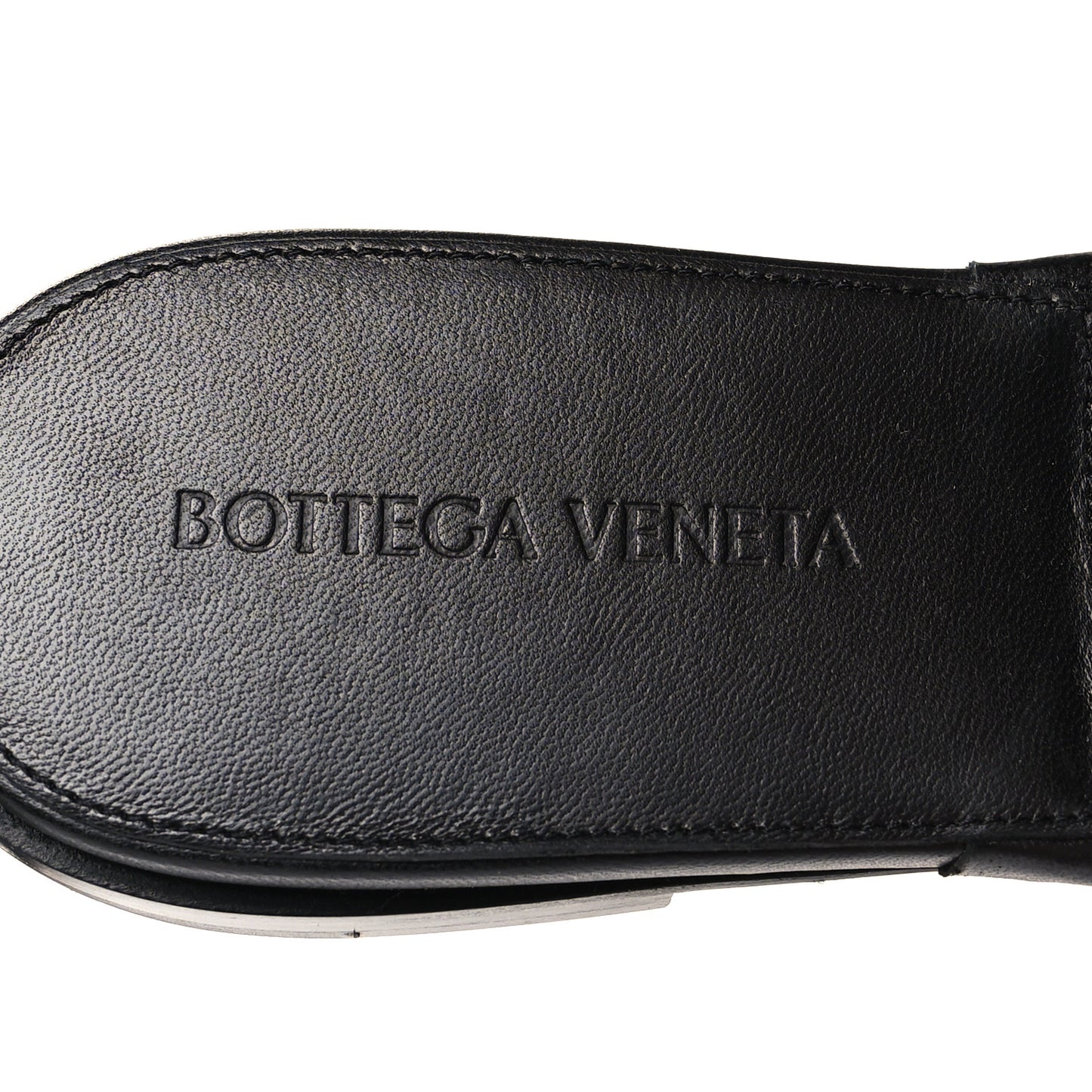 Nappa Quilted Rubber Lido Flat Sandals 38.5 Black