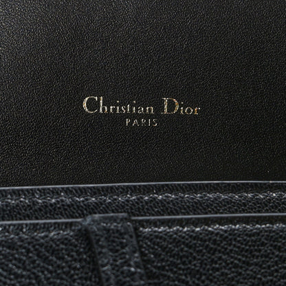 Christian Dior Grained Calfskin Saddle Chain Wallet Pouch Black 8 of 11