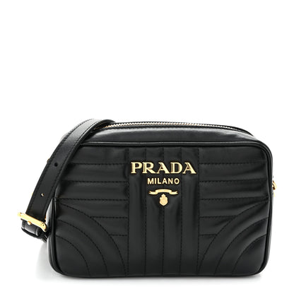 Prada Soft Calfskin Diagramme Crossbody Bag Black 1 of 10