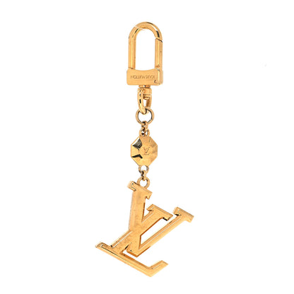 Louis Vuitton Metal LV Facettes Bag Charm Key Holder Gold 1 of 4