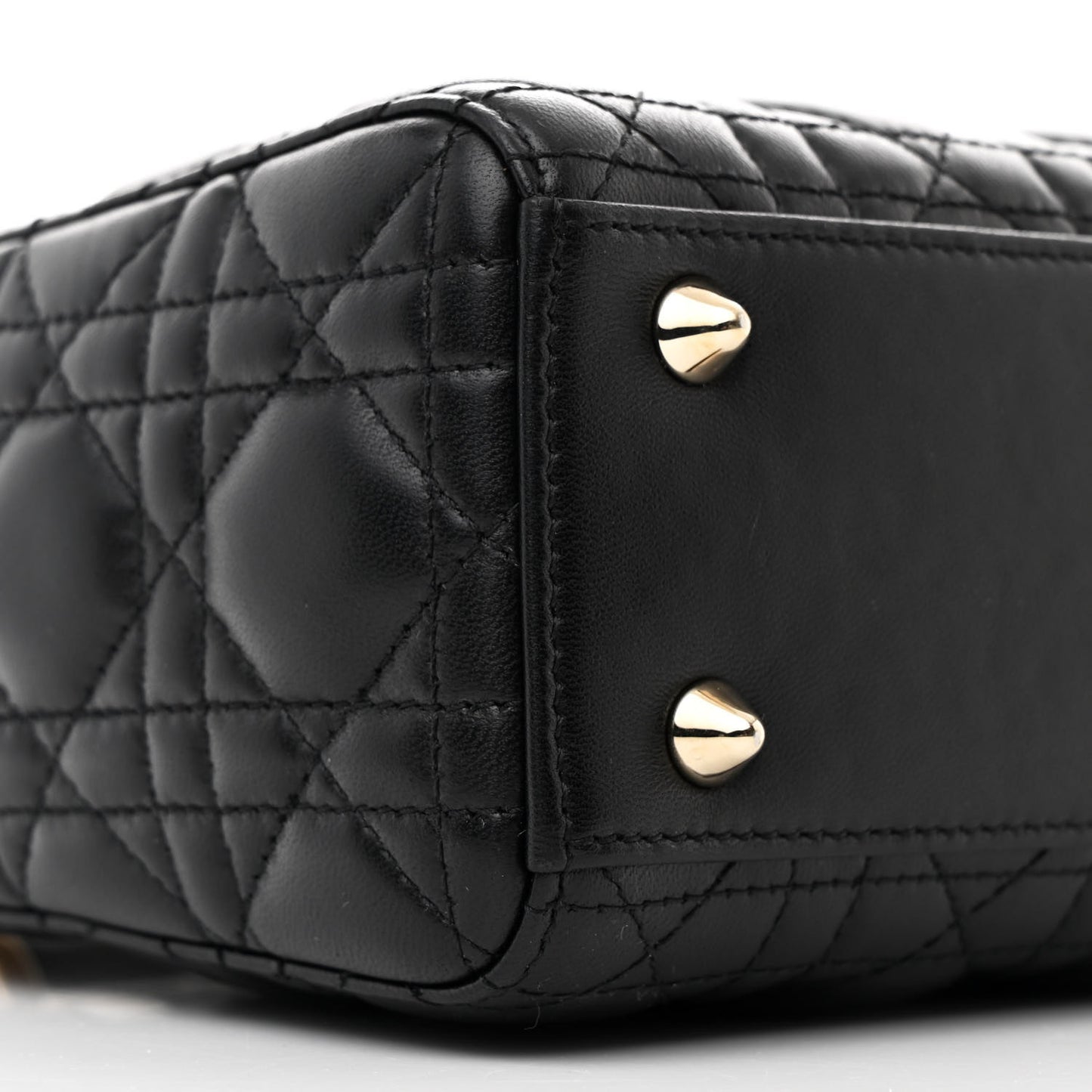 Lambskin Cannage Small Lucky Badges My Lady Dior Black