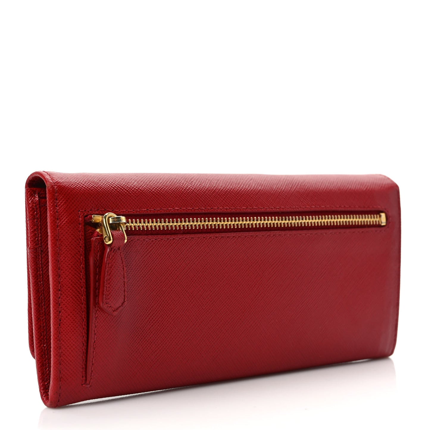 Saffiano Metal Continental Flap Wallet Fuoco
