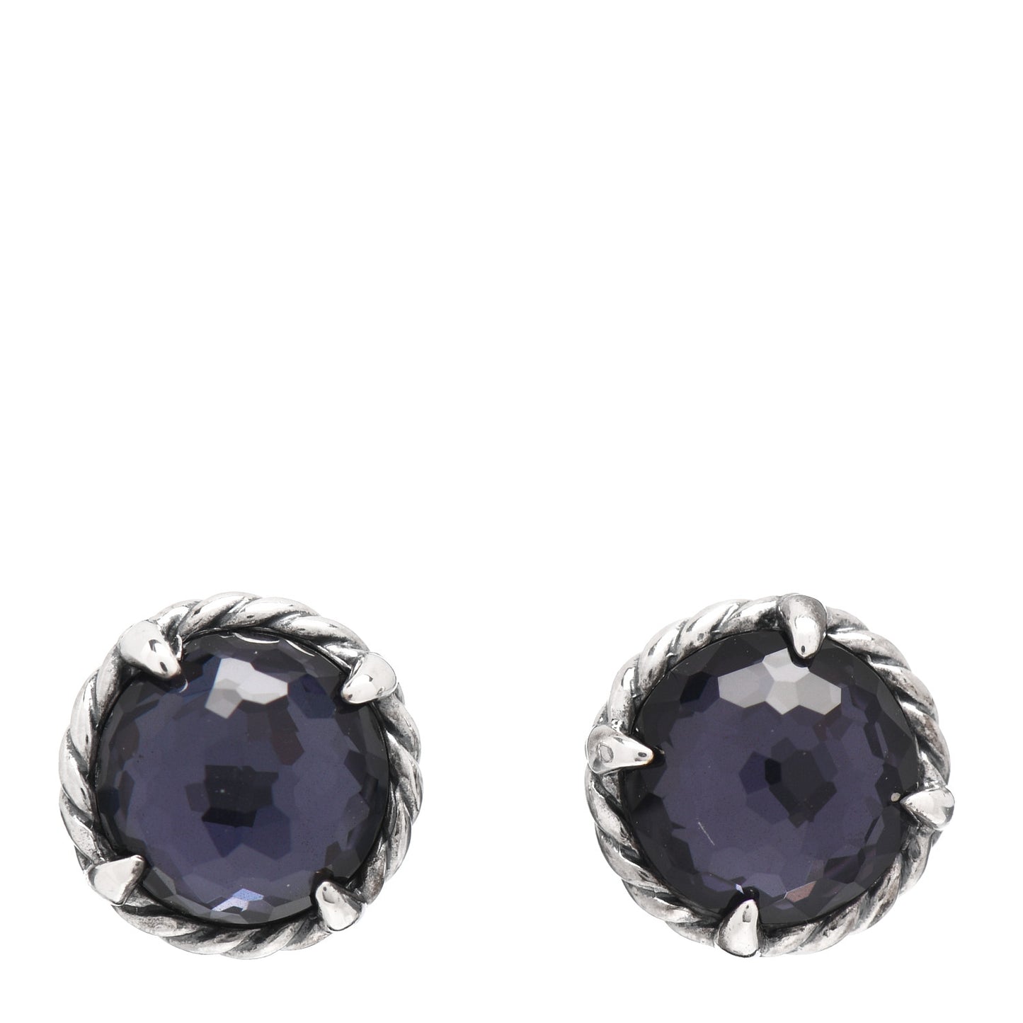 Sterling Silver Black Orchid 8mm Chatelaine Earrings