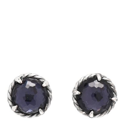 David Yurman Sterling Silver Black Orchid 8mm Chatelaine Earrings 1 of 4