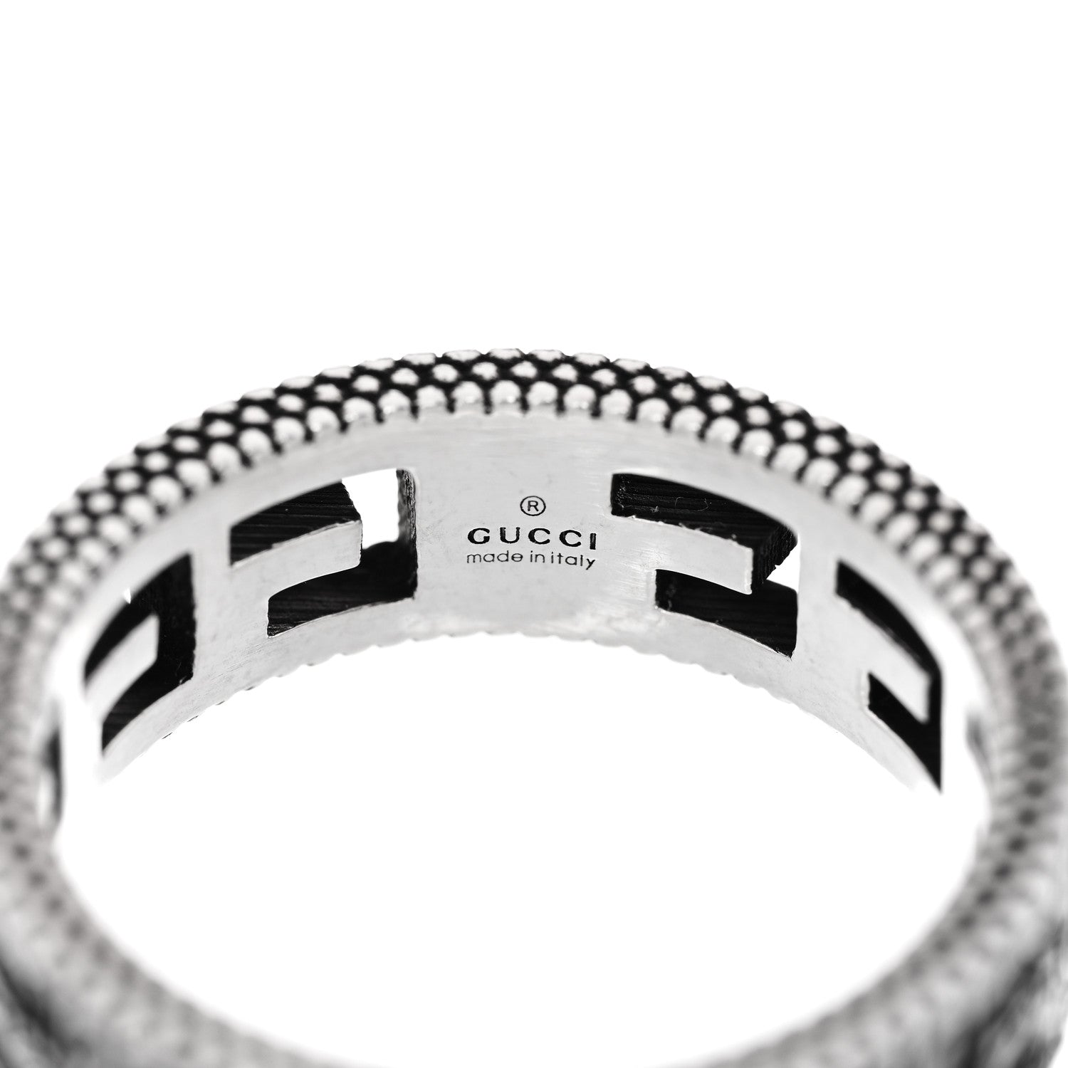 Gucci Sterling Silver Wide Square G Band Ring 57 8 4 of 5