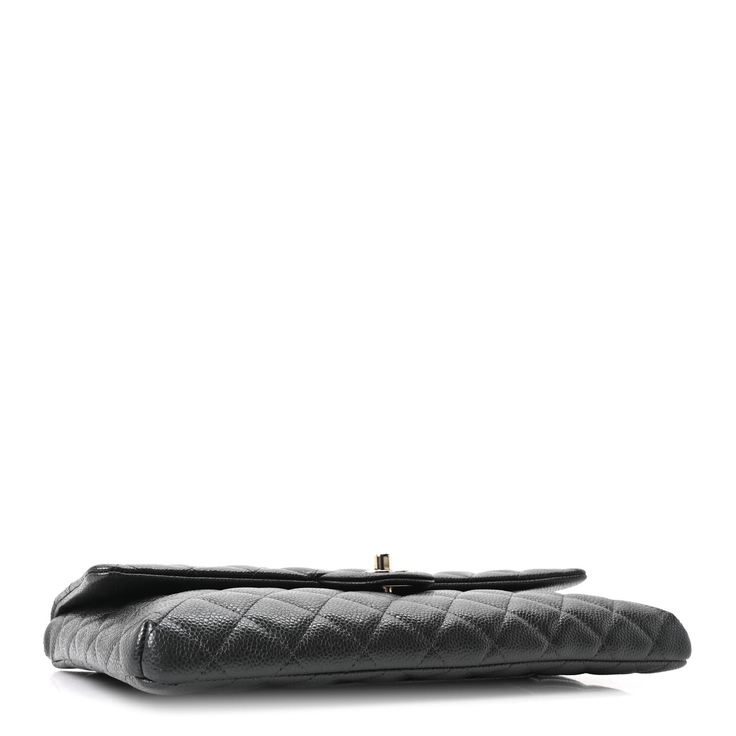 Caviar Quilted Flap Clutch Dark Grey
