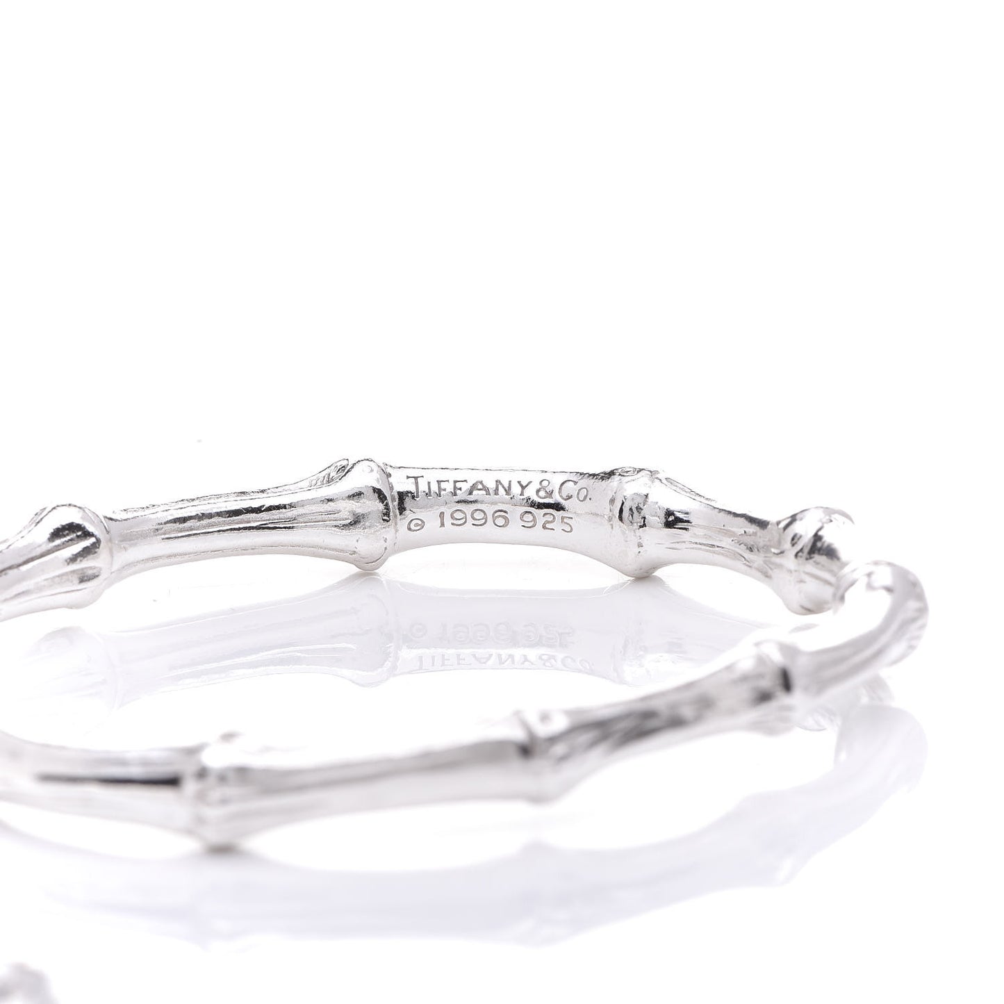 Sterling Silver 2 Bamboo Bangle Bracelet Set