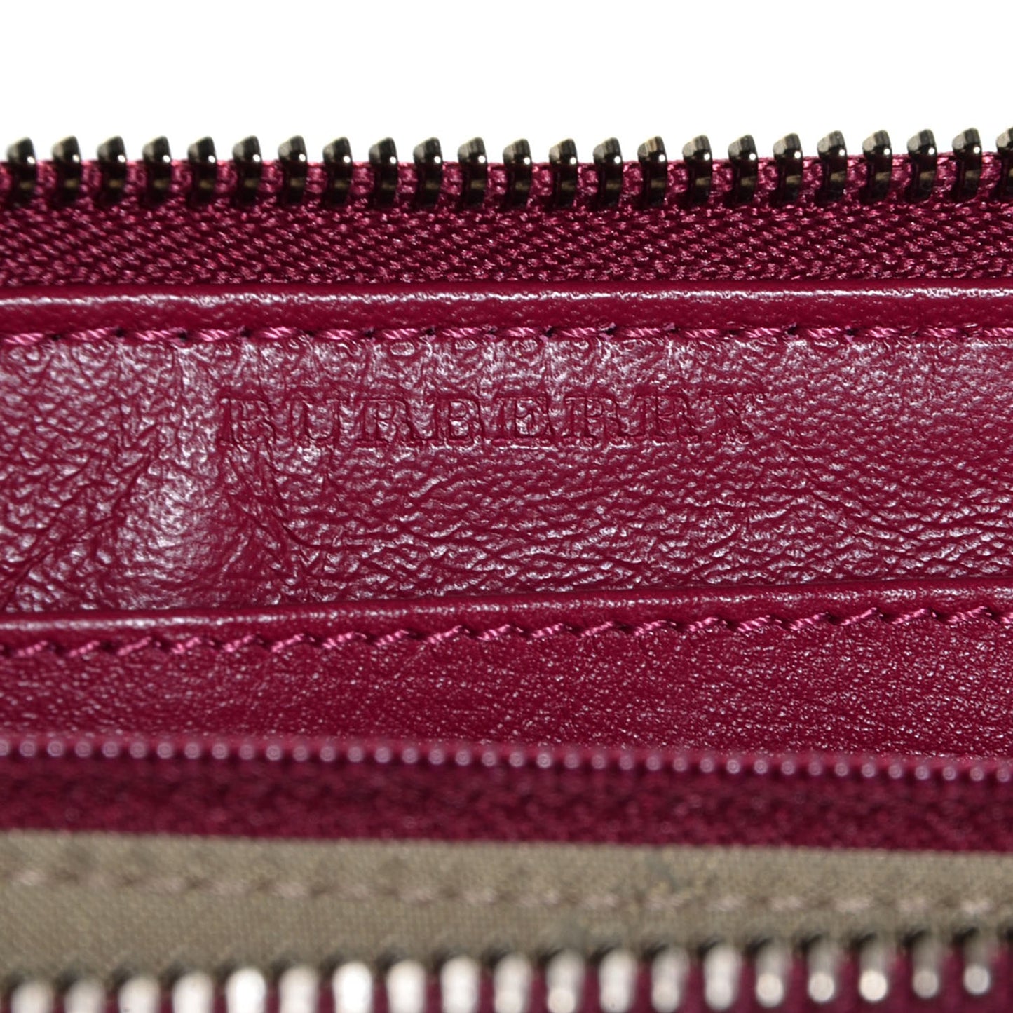 Patent Check Embossed Large Zip Around Wallet Raspberry Sorbet
