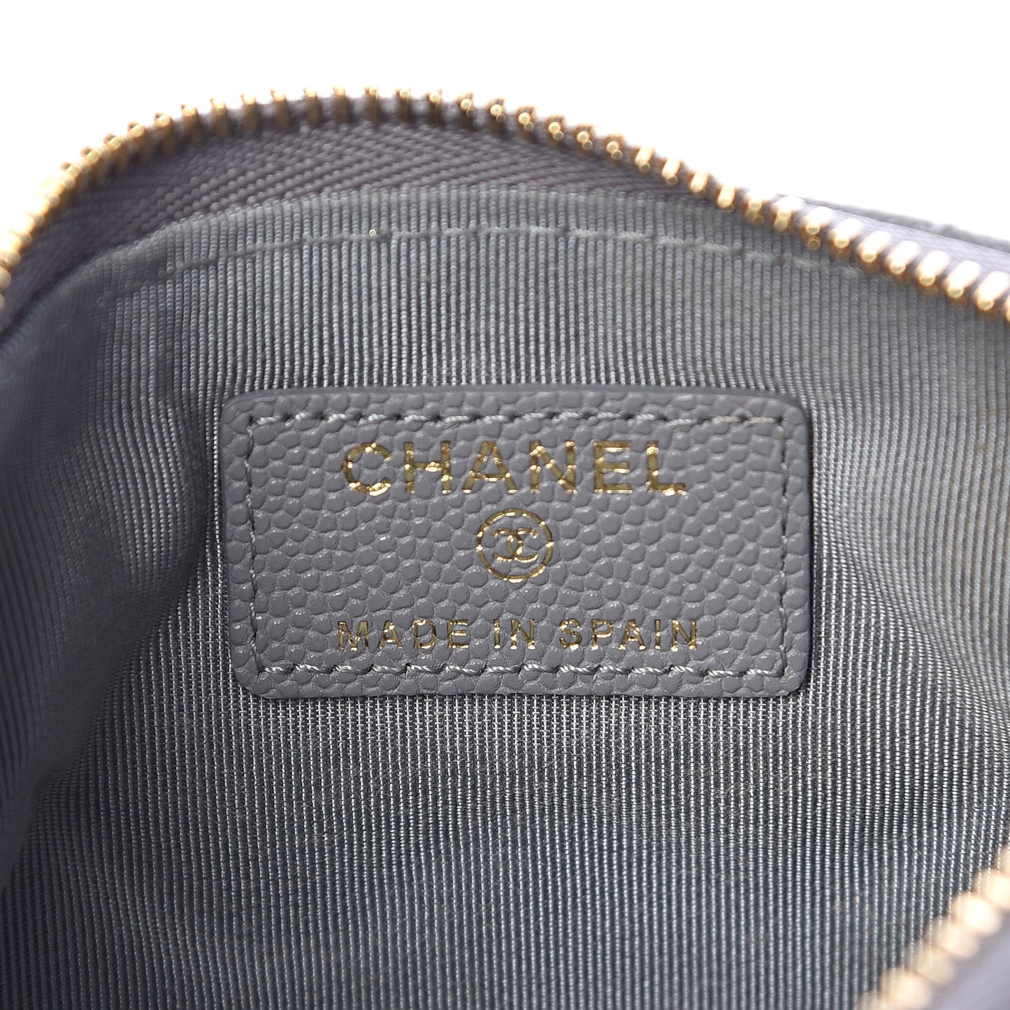 Caviar Quilted Small Cosmetic Case Grey
