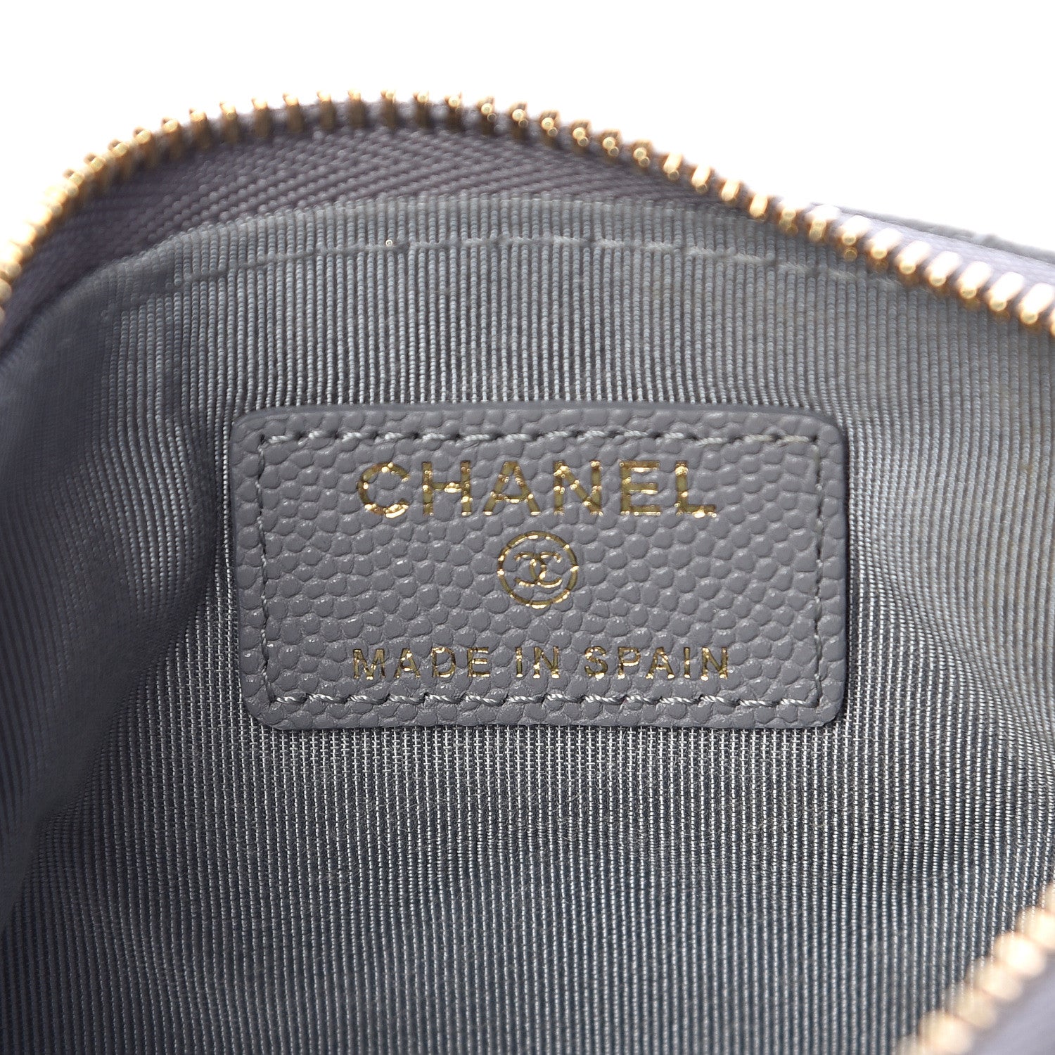 Chanel Caviar Quilted Small Cosmetic Case Grey 6 of 8