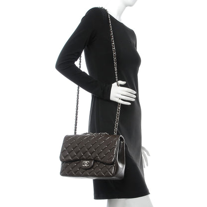 Chanel Caviar Quilted Jumbo Single Flap Dark Brown 4 of 10