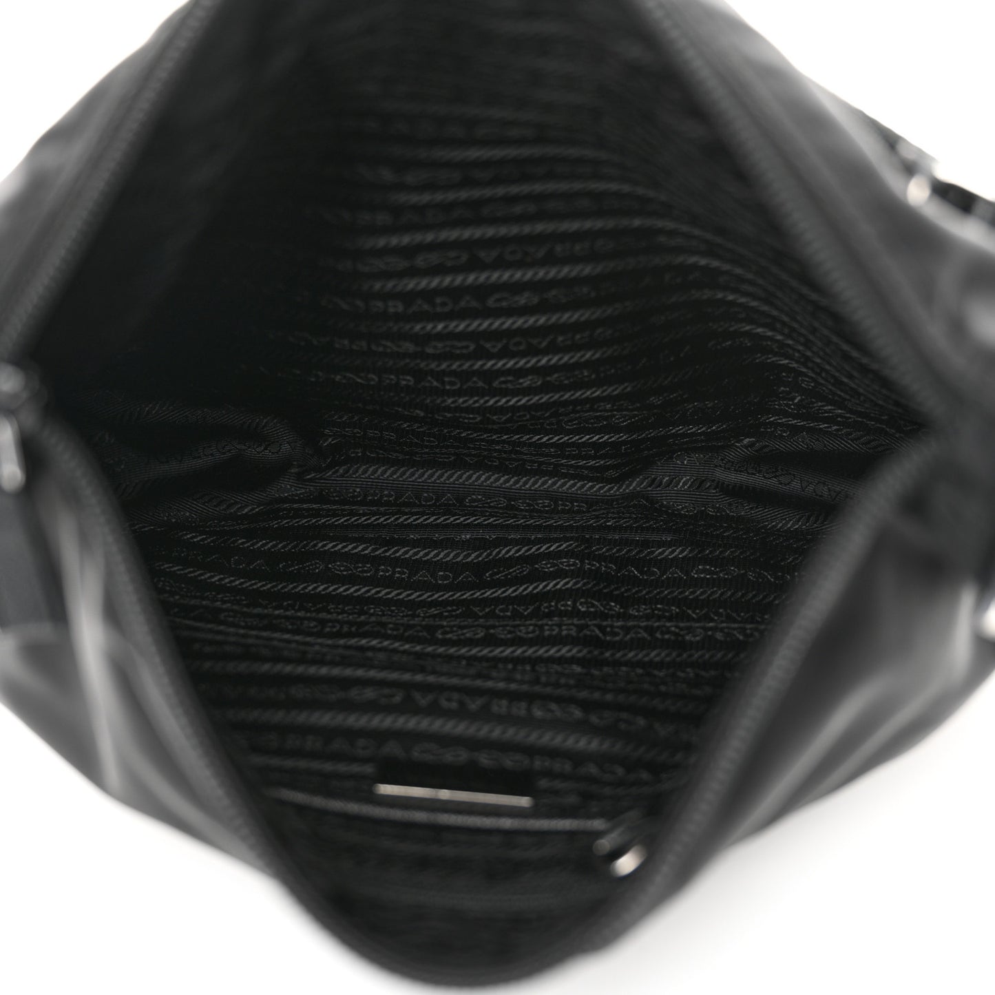 Re-Nylon Vela Saffiano Pocket Double Zip Messenger Bag Black