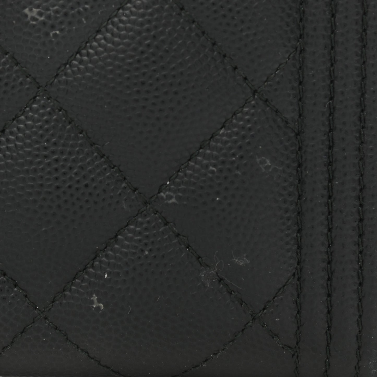 Caviar Quilted Small Boy Zip Around Wallet Black