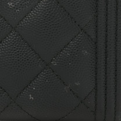 Chanel Caviar Quilted Small Boy Zip Around Wallet Black 9 of 10