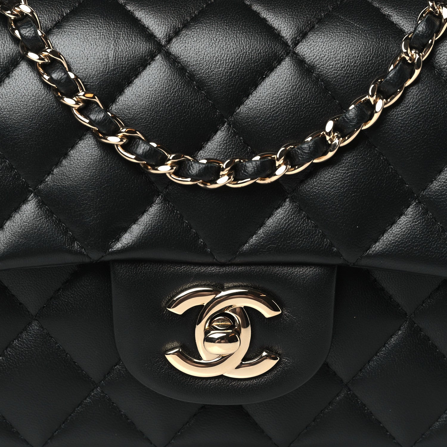 Chanel Lambskin Quilted Mini Top Handle Rectangular Flap Black 8 of 10