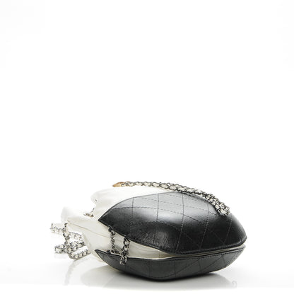 Chanel Calfskin Quilted Small Gabrielle Purse White Black 4 of 7