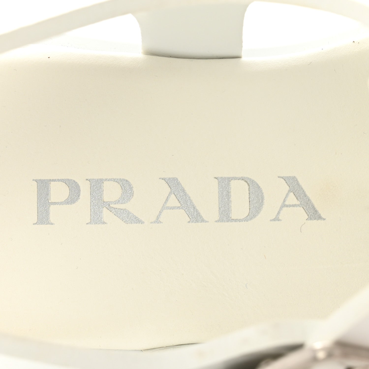 Prada Foam Rubber Metal Triangle Logo Monolith 55mm Cage Sandals White 7 of 9