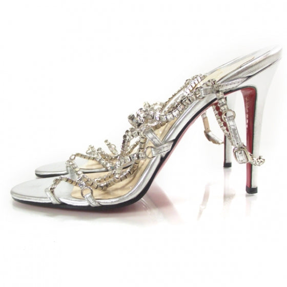 Crystal Sandals 39.5 Silver